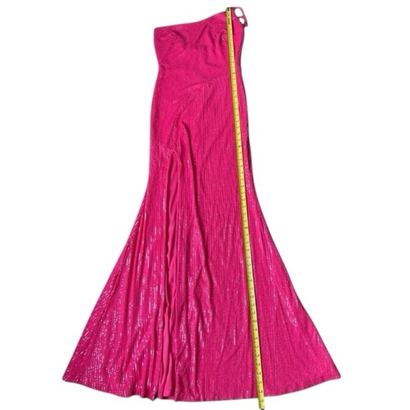 Windsor Women’s Fuchsia Sequin One Shoulder Promo Dress Size 6 - Picture 4 of 11